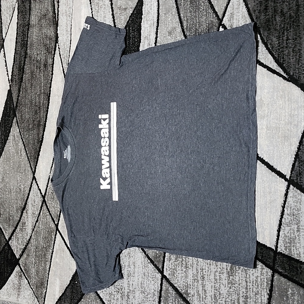 KAWASAKI GRAY EST. 1974 45 YEARS 35 MILLION RIMS 2,500 RAIL CARS CREW-NECK TEE-S